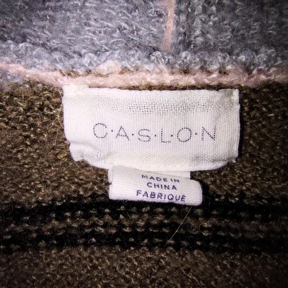 Caslon Women's Multicolor Striped Open Cardigan Sz Medium Nordstrom Wool Mohair - Picture 3 of 8